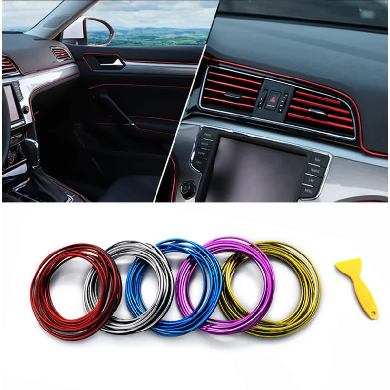 

Car Interior Trim Strips Universal Car Gap Fillers Automobile Molding Line Decorative Accessories DIY Flexible Strip Garnish 5M