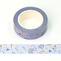 2022 new 10pcslot 15mm10m decorative pink blue floral washi tape scrapbooking masking tape office supply mask washi tape