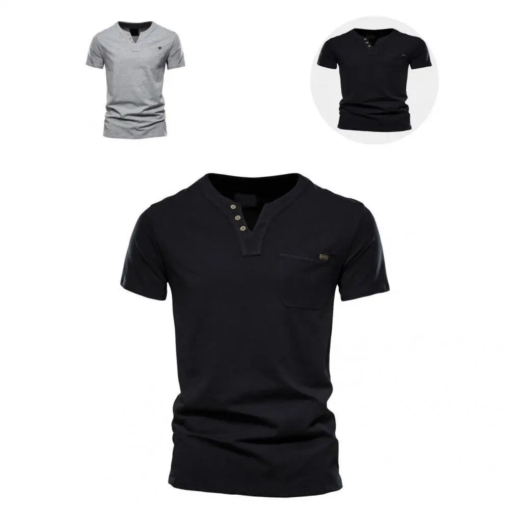 

Chic Men T-shirt Lightweight Clothes Summer Top Comfortable Men Shirt