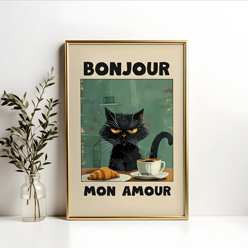 

Печать на холсте Le Chat Noir "Bonjour Mon Amour"