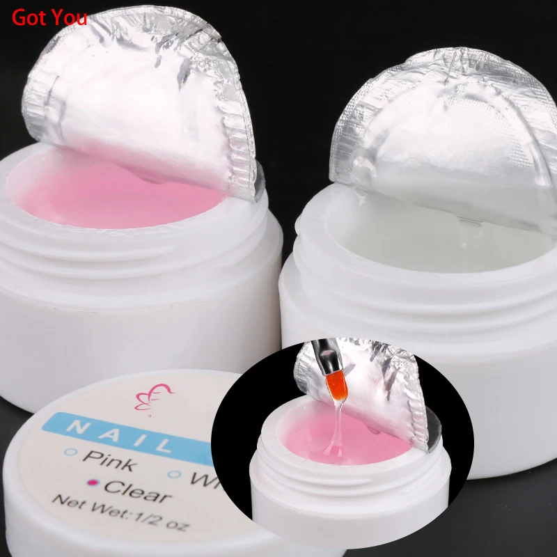 

1Set Poly Gels For Nail Extension,Builder White,Clear,Pink Extensions Form Tips UV Gel Polish French Nail Gel Nail Art Tool E16