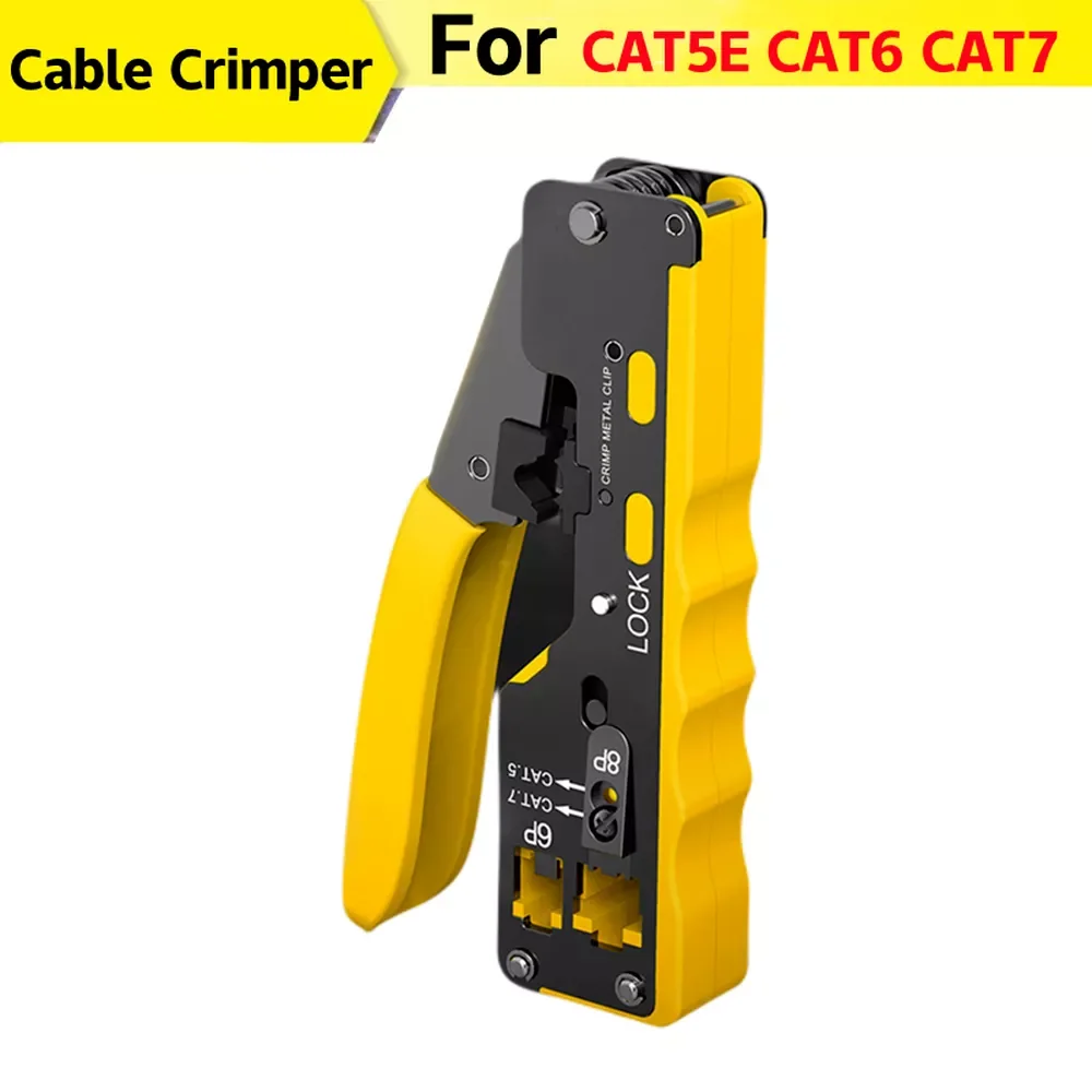 

Cat5 Cat6 Cat7 CAT8 Cable Crimper All In One Rj45 Pliers Crimper Tools RJ12 Cat5E Cat6 8P8C Cable Stripper Pressing Clamp