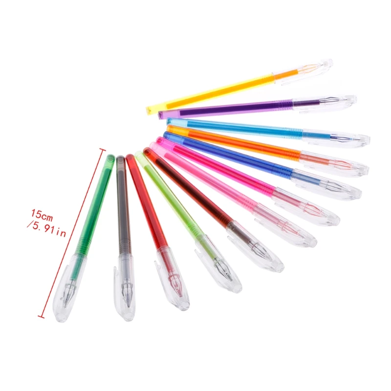 

12Pcs Colorful 0.5mm Gel Ink Pen with Refill Stationery School Office Supplies