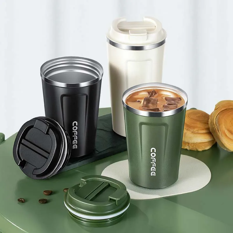 Stainless Steel Coffee Cup 380/510ML Thermos Mug Leak-Proof Thermos Travel Thermal Vacuum Flask Insulated Cup Water Bottle