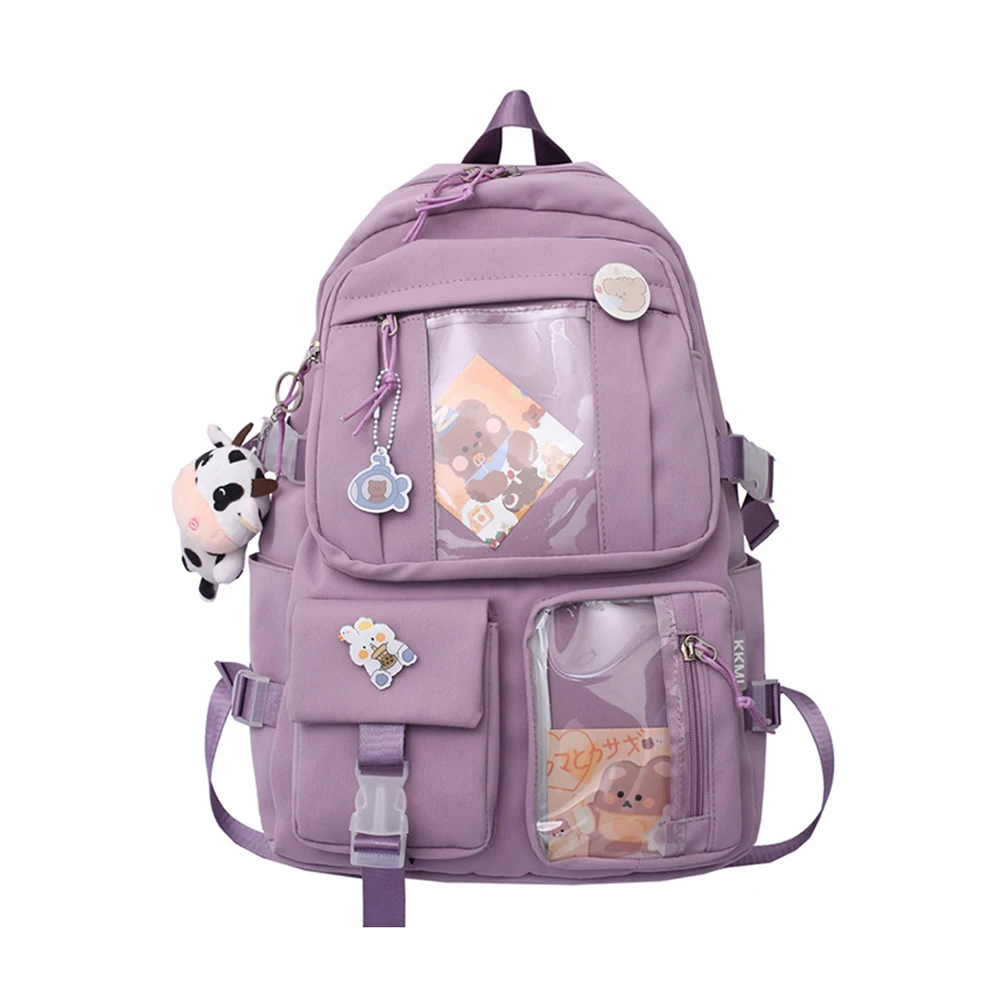 

Fashion School Reflective Women Backpack Preppy Style Hit Color Backpack Student School Casual Bag Large Capacity Knapsack