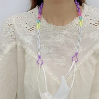 2022 new candy colored beaded glasses chain sweet and cute girl sunglasses holder cord lanyard accessories