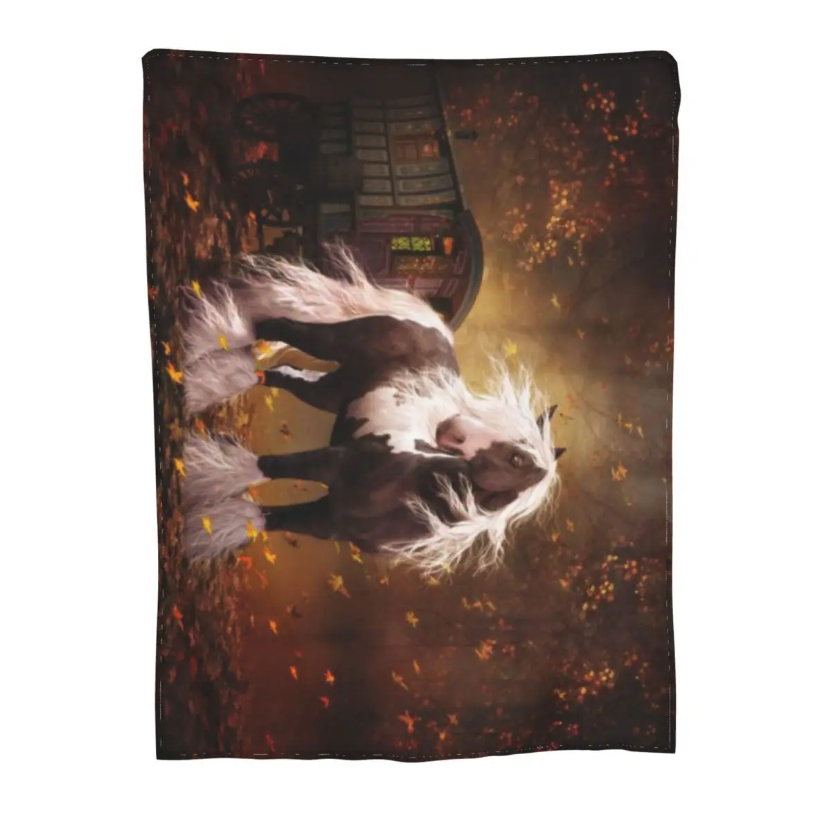 Цыганское золотисто-цыганское одеяло Vanner Horse ультрамягкое Флисовое