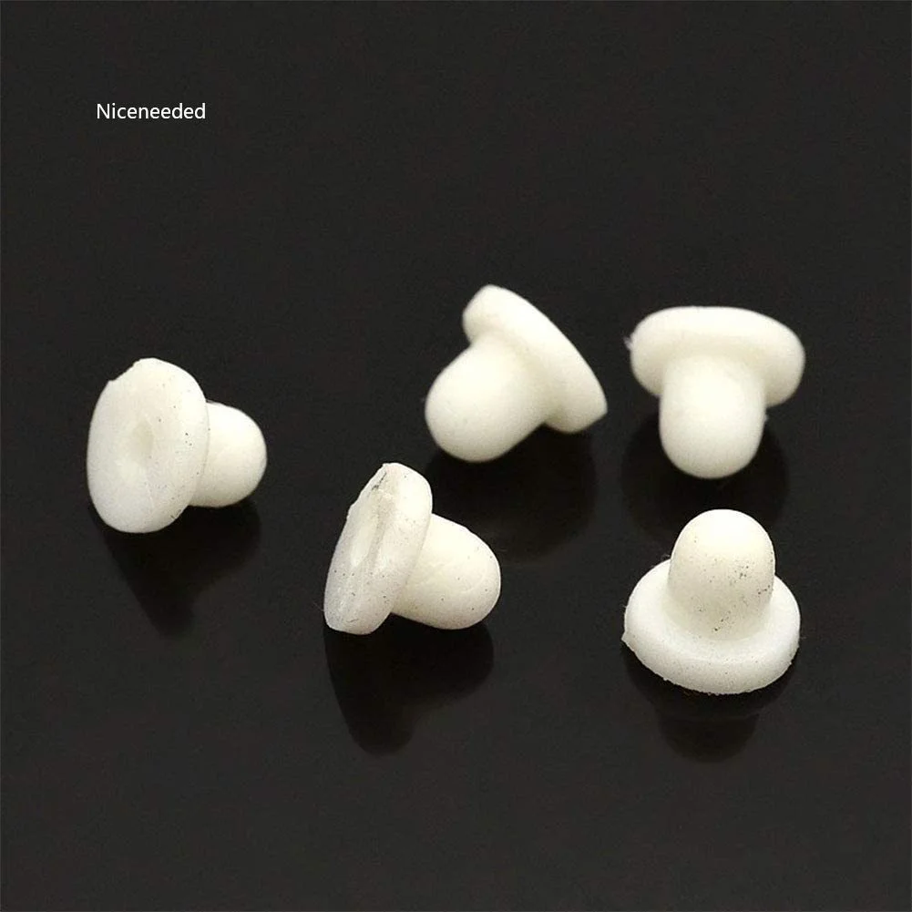 

10000pcs White Rubber Bullet Clutch Earring Backs Plastic Earring Bullet Backs Earring Safety for Earring Ear Stud