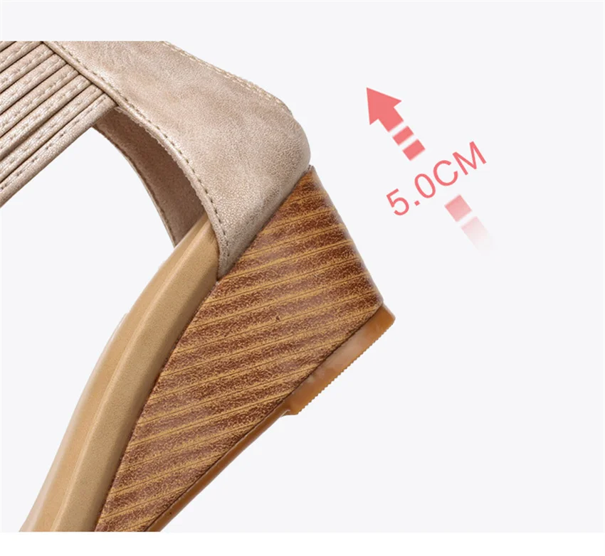 Сандалии FANIECES на танкетке 5 см, размеры 35-43, летние, с бисером, в стиле бохо, на платформе, римские гладиаторские туфли, пляжные повседневные сандалии на высоком каблуке (art.: 3920d958d88fa) - 3920d958d88fa