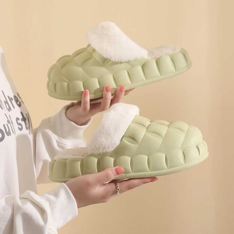 

EVA Women Indoor Slippers Warm Plush Home Slipper Autumn Winter Shoes Woman House Flat Floor Soft Slient Slides for Bedroom