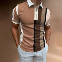 summer casual mens polo shirt 2022 men patchwork polo shirts men short sleeved zipper matching clothes luxury size s 3xl