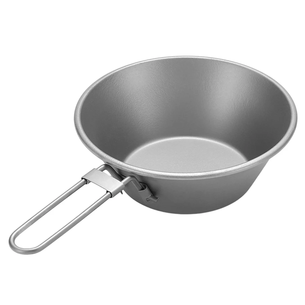 

1pc Titanium Sierra Cup Foldable Handle Ultralight Snow Cup Folding Bowl Camping Cooking Supply For Outdoor Hiking Backpacking