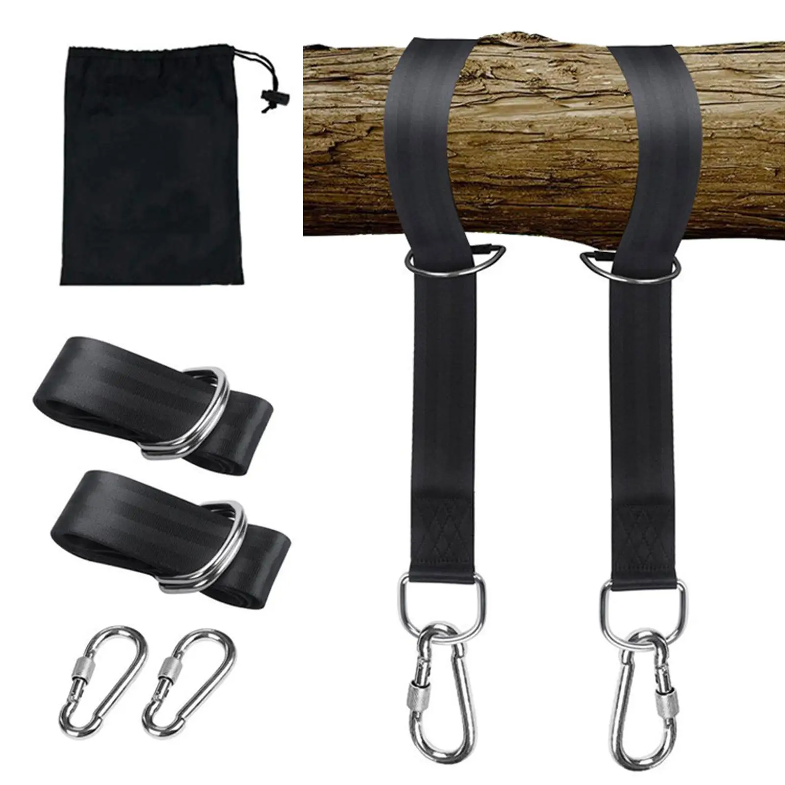 

Комплект подвесных ремней для качели дерева, легкие в установке качели для деревьев с железной пряжкой, уличные принадлежности для гамака, ...