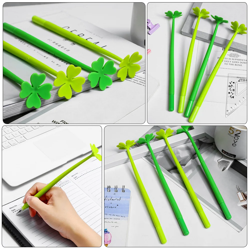 10 шт. ручка с четырьмя листами клевера гелевые чернила офисные фирменные