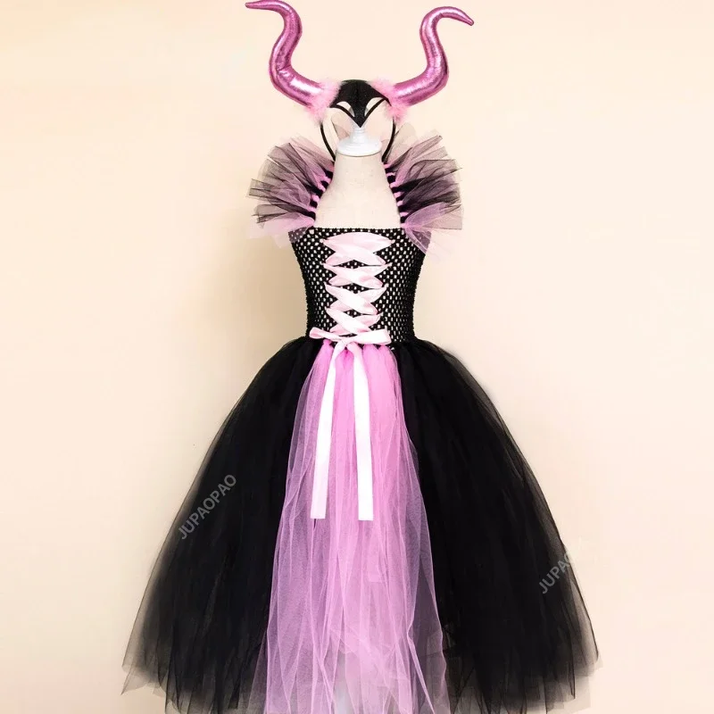Новое шикарное платье для девочек на Хэллоуин карнавал вечеринку черное сгусток