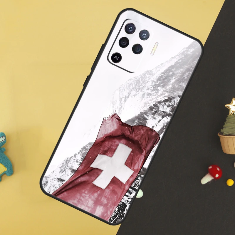 Швейцарский Флаг для OPPO A9 A5 A53 2020 A52 A72 A96 A76 A16 A54 A74 A94 A58 A78 A98 A15 A79 A17 A57 A77