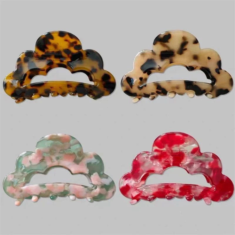 

2022 Французская заколка для волос в форме облака, леопарда, розового и зеленого цвета, заколка-Пряжка, головные уборы для женщин и девушек, ак...