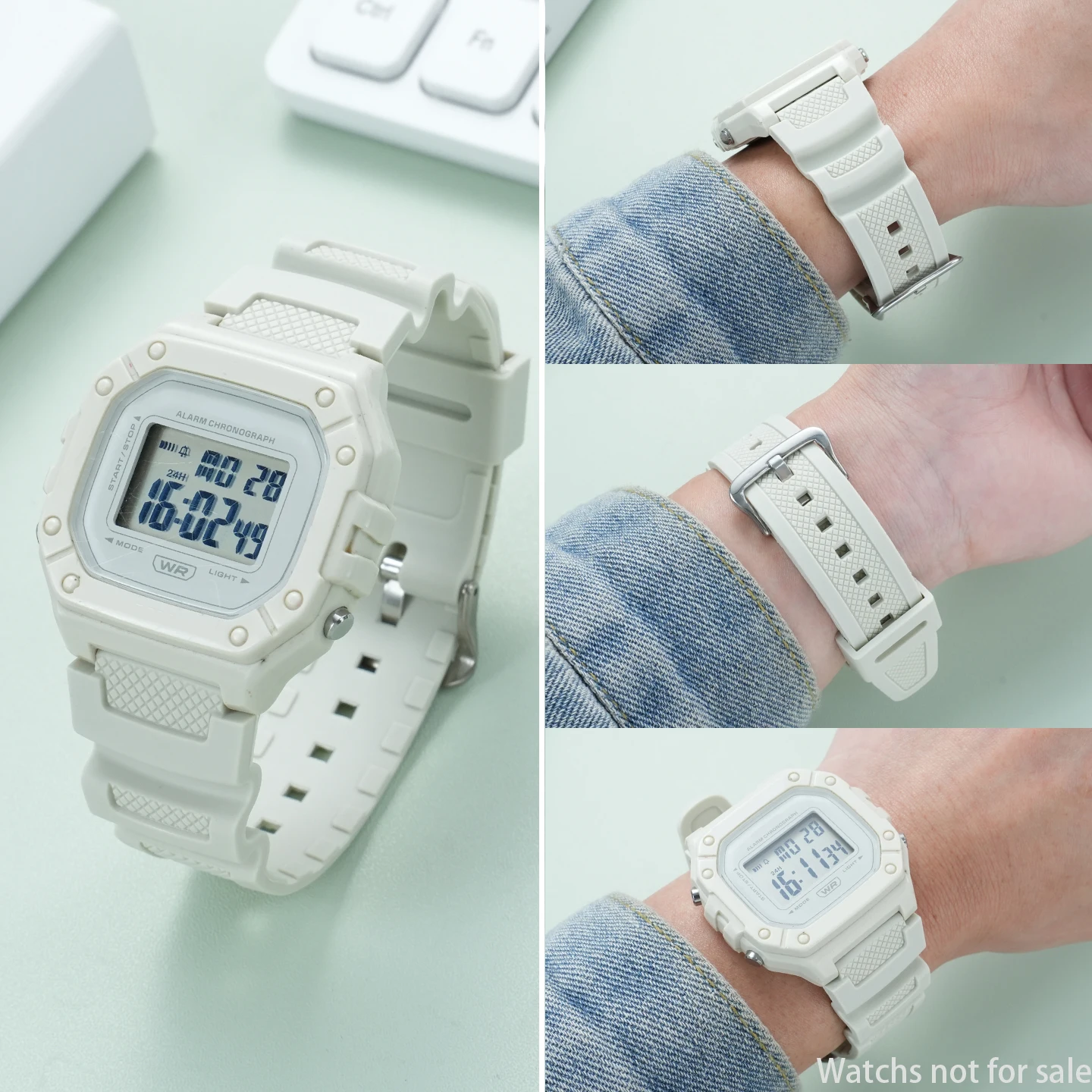 Фото Ремешок для часов Casio 18 мм W-218H/219H SGW300/400 A158/168 F-108WH WH-215/W-215, модифицированный, спортивный, водонепроницаемый, сменный №4