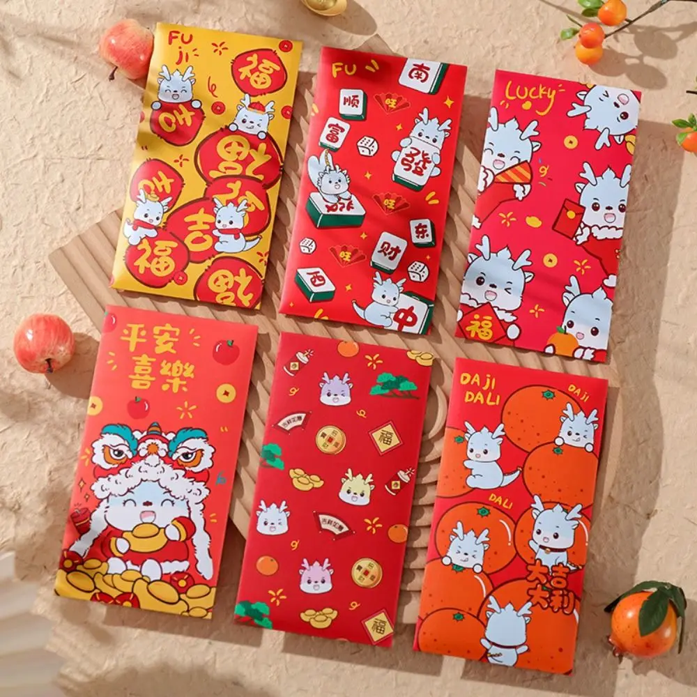 Новогодний Дракон 2024 Дизайн Красный Конверт Хунбао С Изображением Персонажа Из