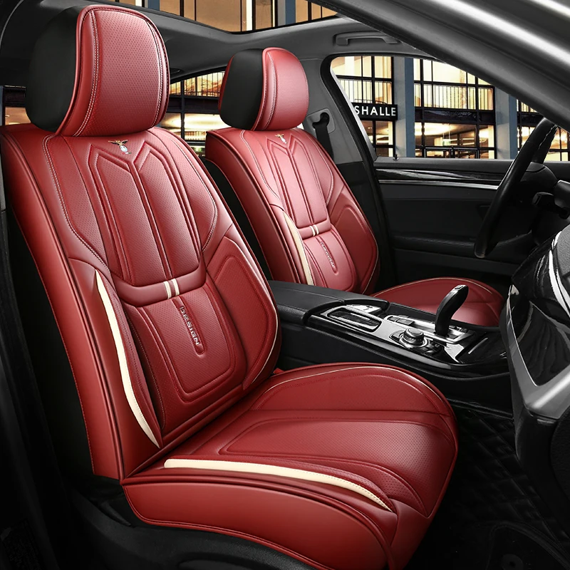 Универсальный кожаный полный комплект чехлов на автомобильные сиденья для Ssangyong