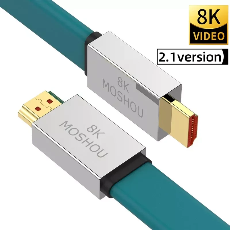 

Moshou HDMI-Compatible 2.1 Cables 8K 60Hz 4K 120Hz 48Gbps Band Width ARC Video Cord for Amplifier TV High Definition Cable