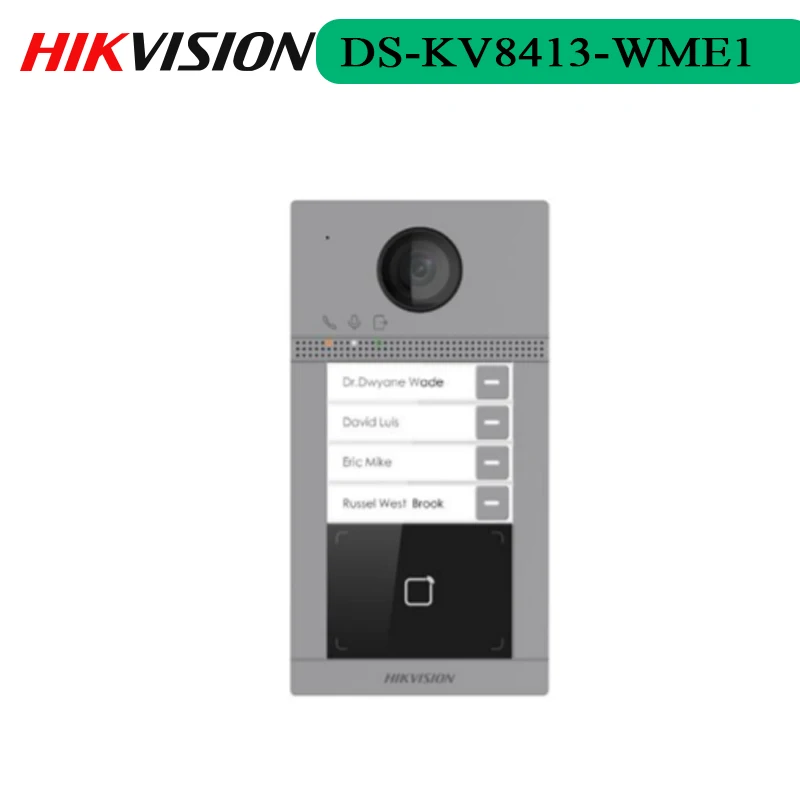 

In Stock Hikvision 4 Buttons Metal Villa Door Station DS-KV8413-WME1 Support Wifi POE