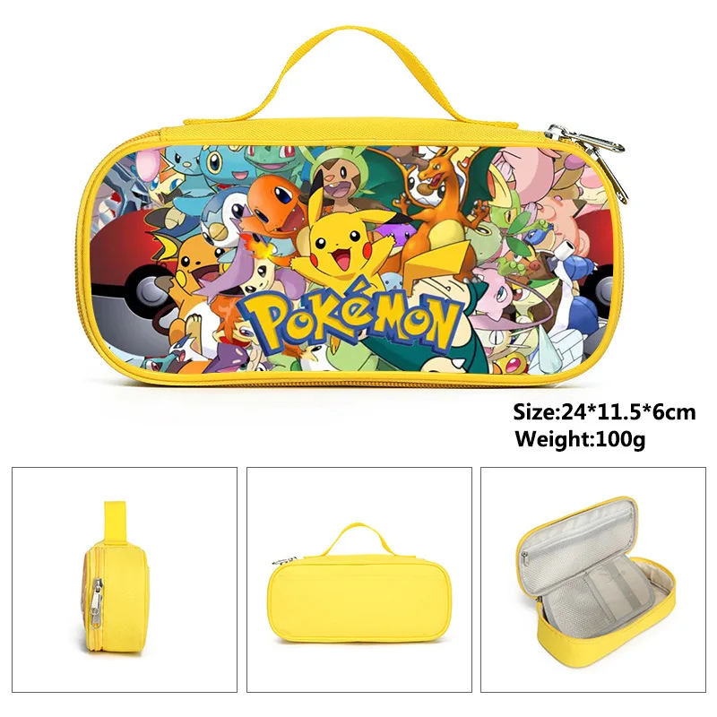 

2023 Pokemon Pencil Box Anime cartoon characters Pikachu School Supplies Stationery Schoolbag pencil case Birthday Party Gifts