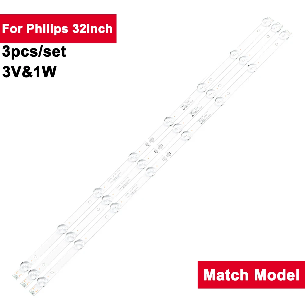 

3Pcs/set 32inch 617mm LED Backlight Strip for Philips 8LED 4708-K320WD-A4213K01 32PHF5055/T3 32PHF3052,32C3 32G3 32A3X 32J1000