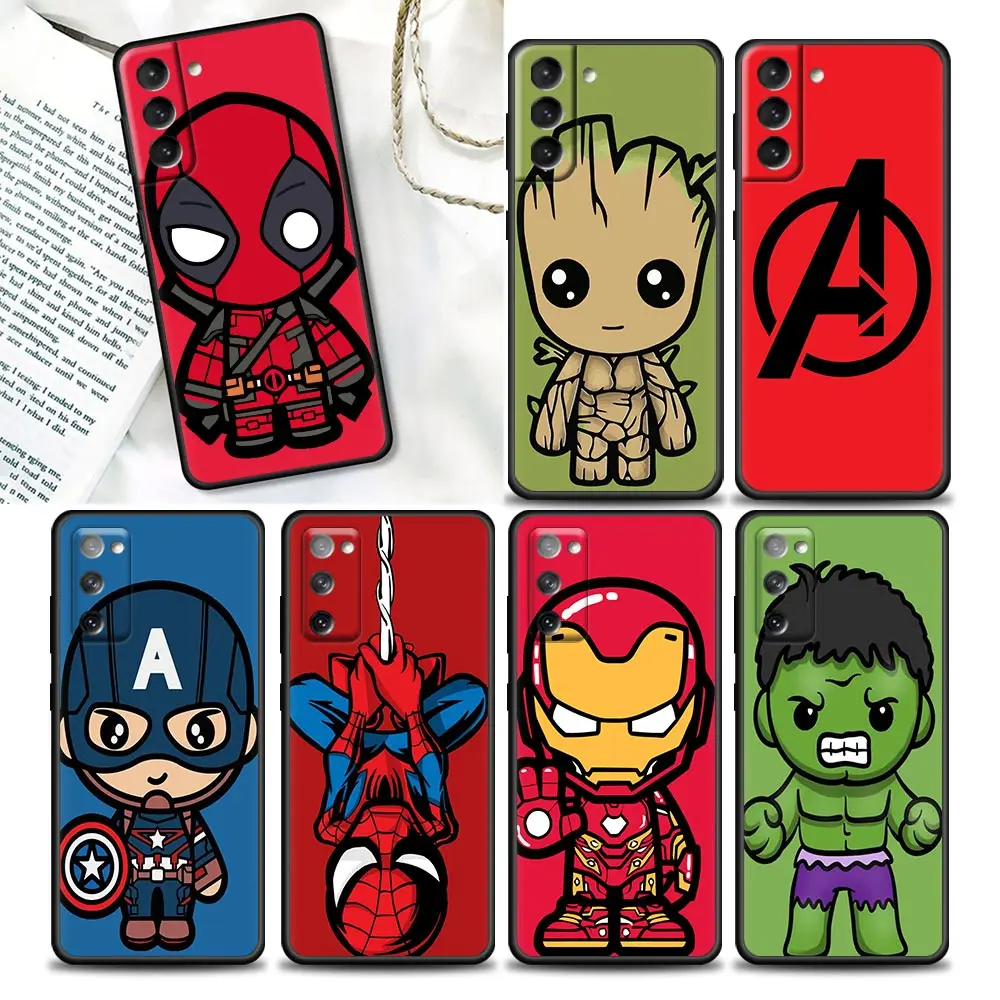 

The Avengers Case For Samsung Galaxy S22 S23 5G S20 S21 FE S10 Lite S9 S22 Ultra Plus Cases Soft TPU Cover Deadpool Groot Marvel
