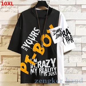 Мужская футболка с коротким рукавом, большого размера, 160 кг, 10XL, Мужская футболка в стиле хип-хоп с полурукавами, 155, размера плюс, 9XL, 8XL