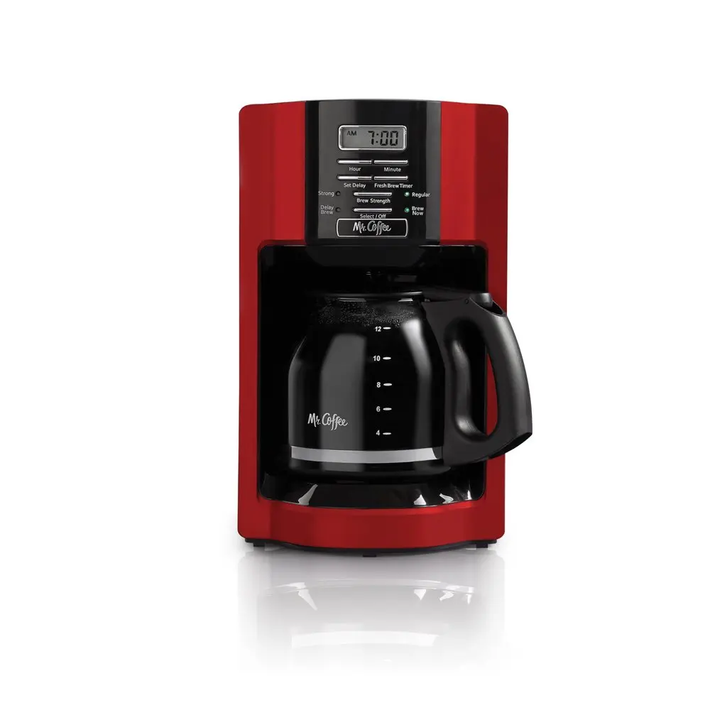 

12-Cup Programmable Coffeemaker, Rapid Brew, Red