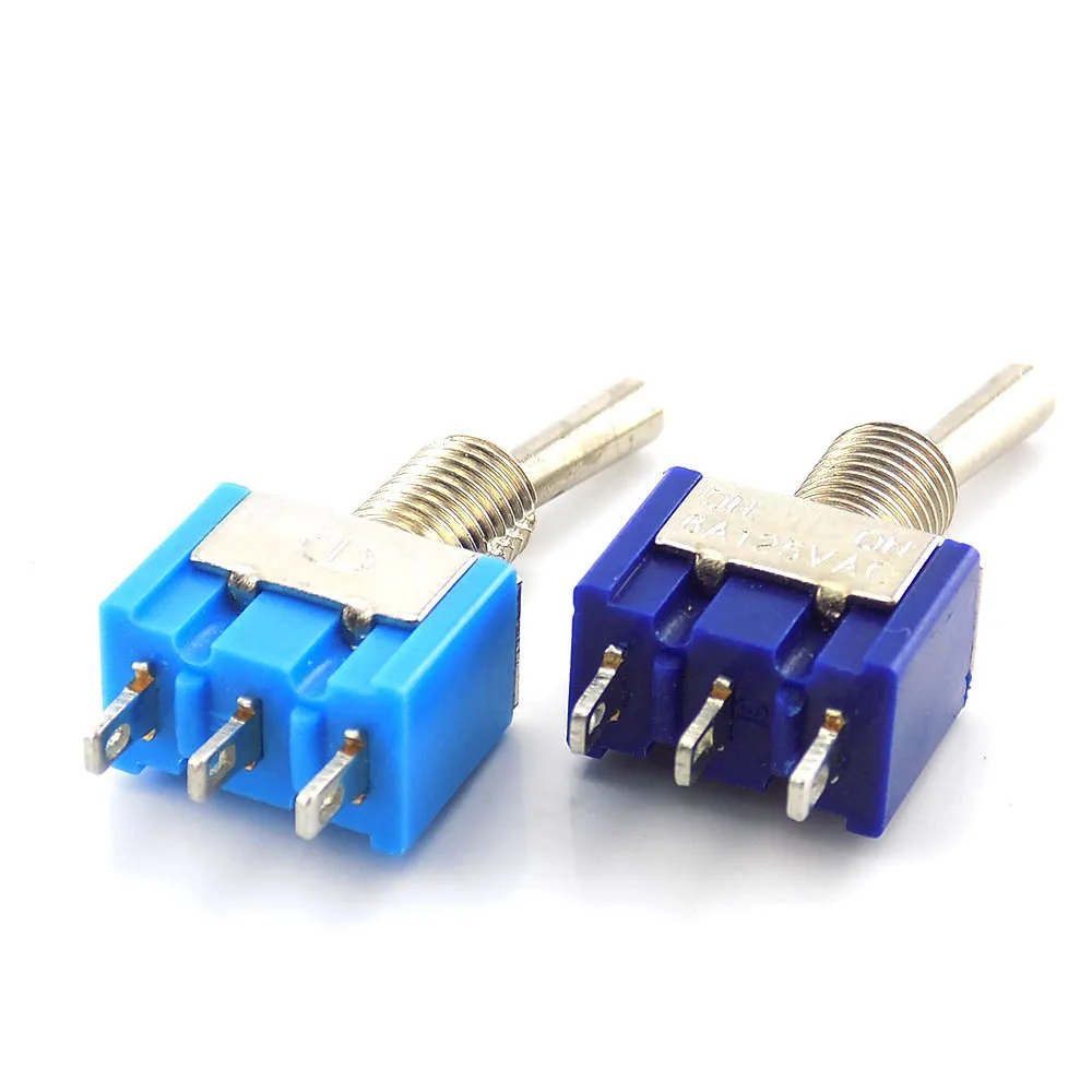 

Миниатюрные Рычажные переключатели SPDT ON-ON 6A 125V AC MTS102, 5 шт., M20