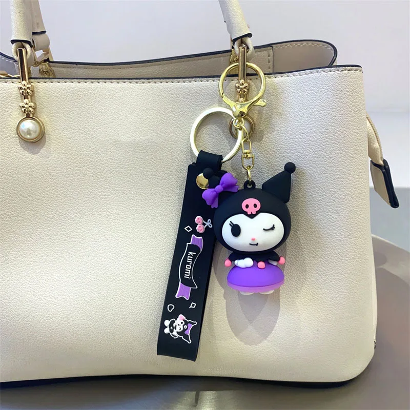 

Новинка, милые аксессуары для ключей Sanrio Kuromi, милый мультяшный кулон, Женский студенческий автомобиль, сумка, украшение для куклы, подарок для девочек, оптовая продажа