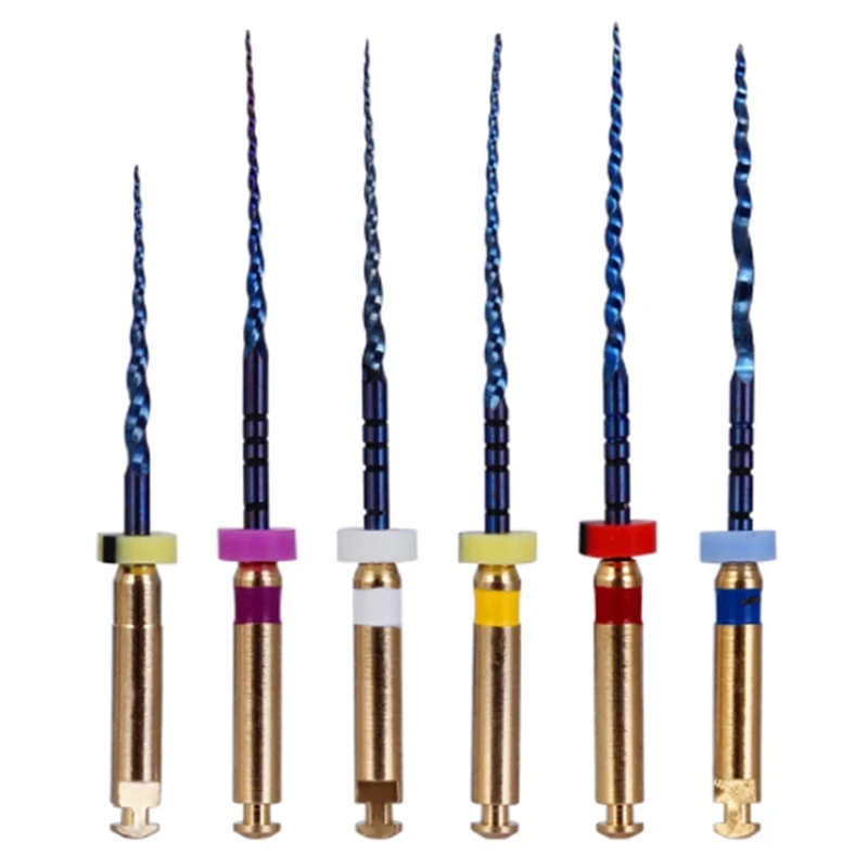 

6Pcs Endodontic Engine Use Niti Rotary Heat Activated Files Reciprocating Endodontic Root Canal Files 25Mm