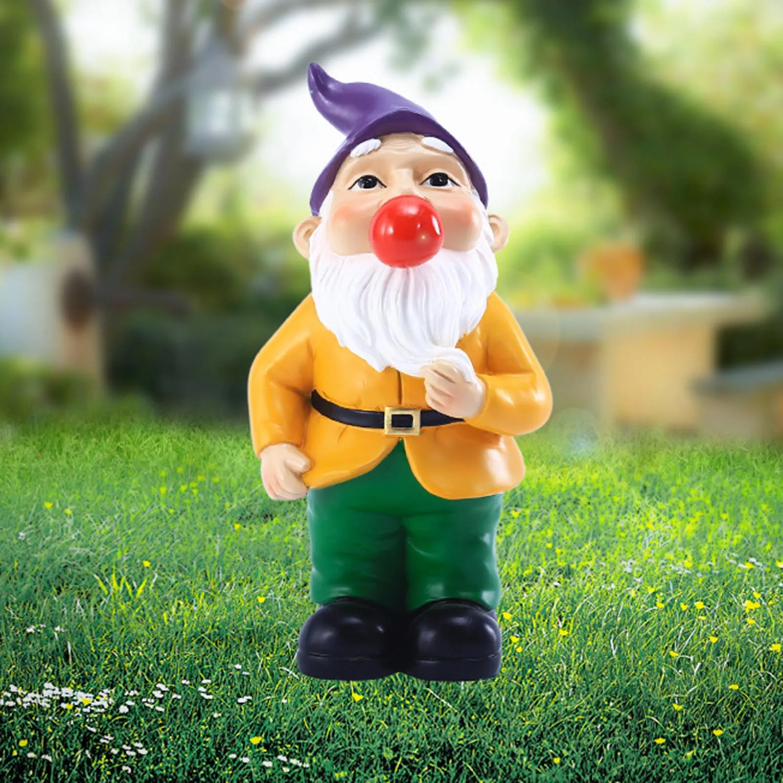 

Garden Gnome Statue Resin Large Gnomes Outdoor Figurine Garden Sculpture Gnome Lawn Ornament Funny Dwarfs Welcome Sign Rocking