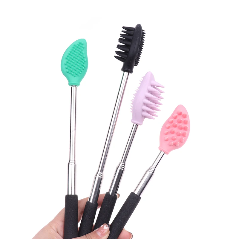 

Retractable Double Side Silicone Cleaning Brush 65cm Exfoliation Blackhead Removal Tool Scrub Massage Stick