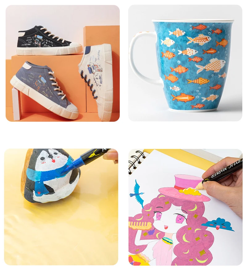 12/24/36/48 цветов акриловая краска маркер ручка 2-3 мм Morandi акриловый для рок