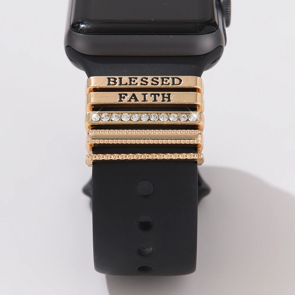 Набор Пряжек Для Часов Apple Strap Series Из 5 Стильных Украшений С Буквами