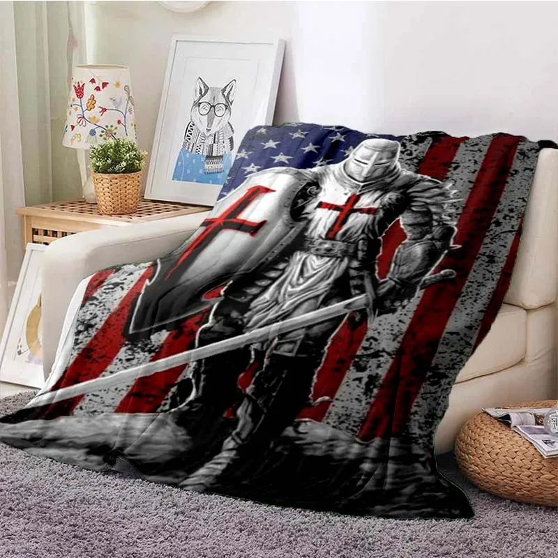 

Cavalier Knight Templar Crusaders Game Blankets Printed Sofa Bed Cover Soft Blanket Flannel Throw Blankets Gift Soft Blanket