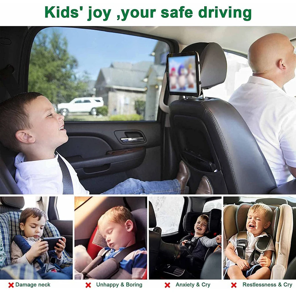 

Auto Headrest Tablet Holder Adjustable Strap Bracket Rack for 7-10 5inch