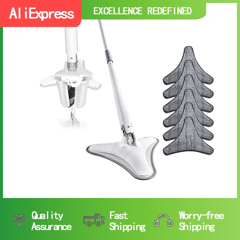 

Популярные ручные инструменты Tiktok Ho для ручной уборки, швабра с экструзионным отжимом, плоская швабра, Швабра для влажной и сухой уборки пол...