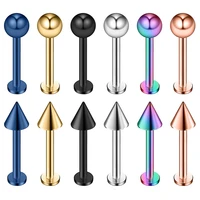 surgical steel gold labret lip piercing ear microdermal nose studs nostril cartilage earring for teen women men sex body jewelry