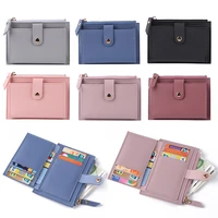 multi slot card holder pu leather coin purse wallet for women clutch bag business short wallet