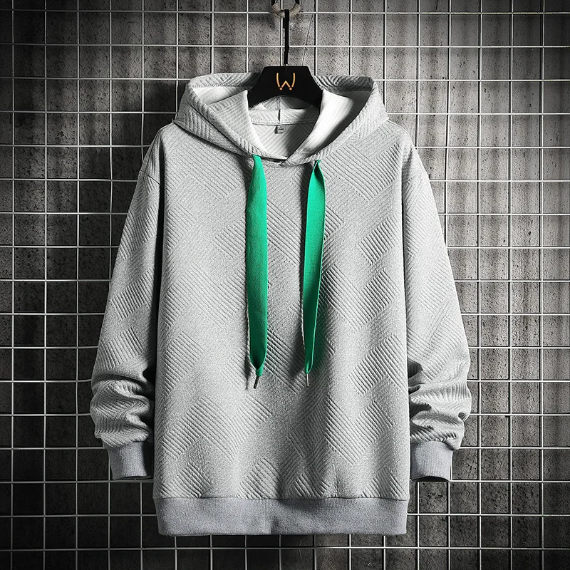 

2023 Autumn Men Hoodies Solid Color Casual Hooded Sweatshirt Harjuku Loose Long Sleeve Pullover Man O-Neck Polyester Hoodie