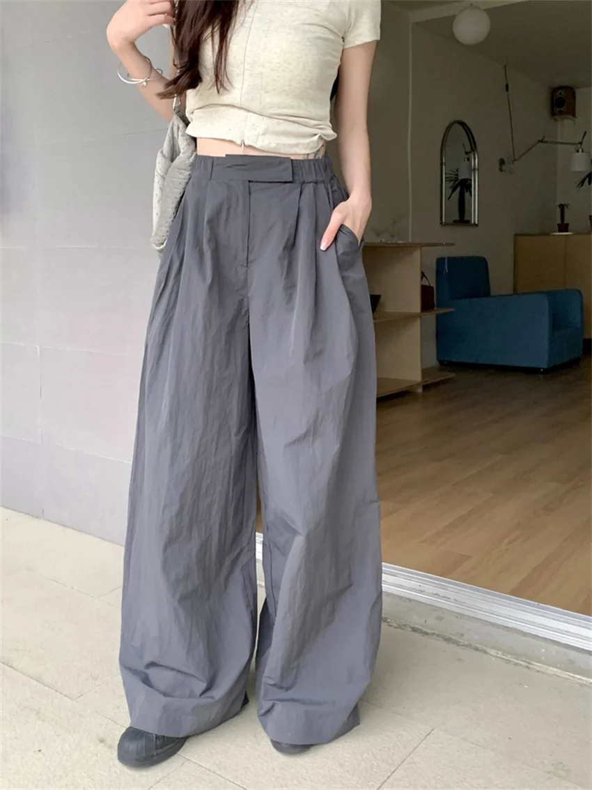 Летние шикарные однотонные брюки PLAMTEE 2024 Свободные повседневные универсальные