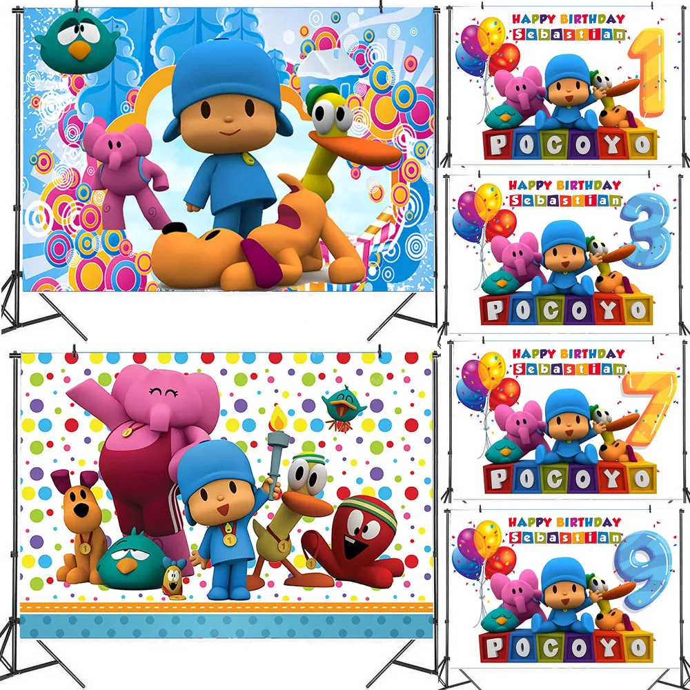 Pocoyo декорации из мультфильма аниме дурная печать фотография День Рождения Декор