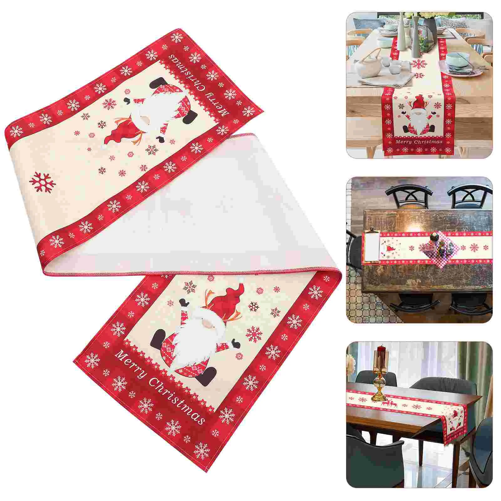 

Table Runner Christmasrunners Inchestablecloth Holiday Cover Gnome Festive Party Snowman Farmhouse Toppers Reindeer Buffalo