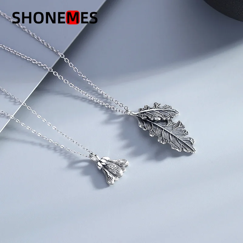 

ShoneMes Leaves Flower Pendant Necklaces S925 Men Women Sterling 925 Gifts Clavicle Chain Choker Jewelry for Lover