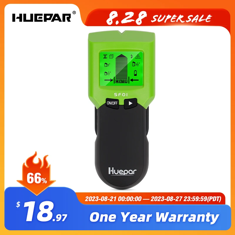 Настенный сканер Huepar, электронный металлоискатель с ЖК-дисплеем, 5 в 1