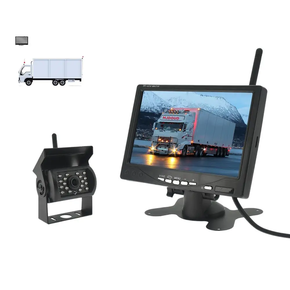 7 inch Car Monitor Rear View Camera Wireless with Screen Back 24V Reversing Camera for Truck Bus RV Trailer Parking Security